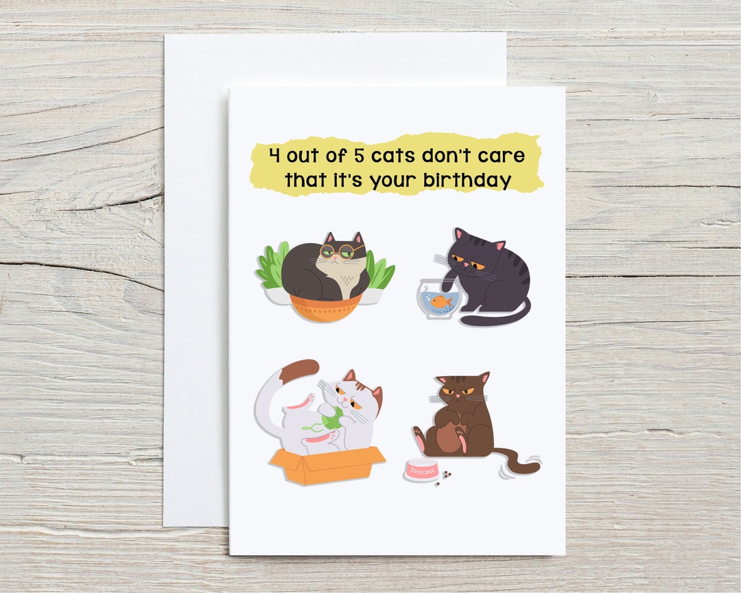 : bhiosng happy birthday card for cat lover, funny... Funny Birthday Card, Birthday Card for Cat Lovers, Cat Mom Birthday ...