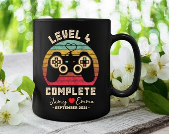 Taza del 4.º aniversario, regalos del 4.º aniversario para el marido, regalos del 4.º aniversario para la esposa, 4 años de matrimonio, matrimonio del 4.º año