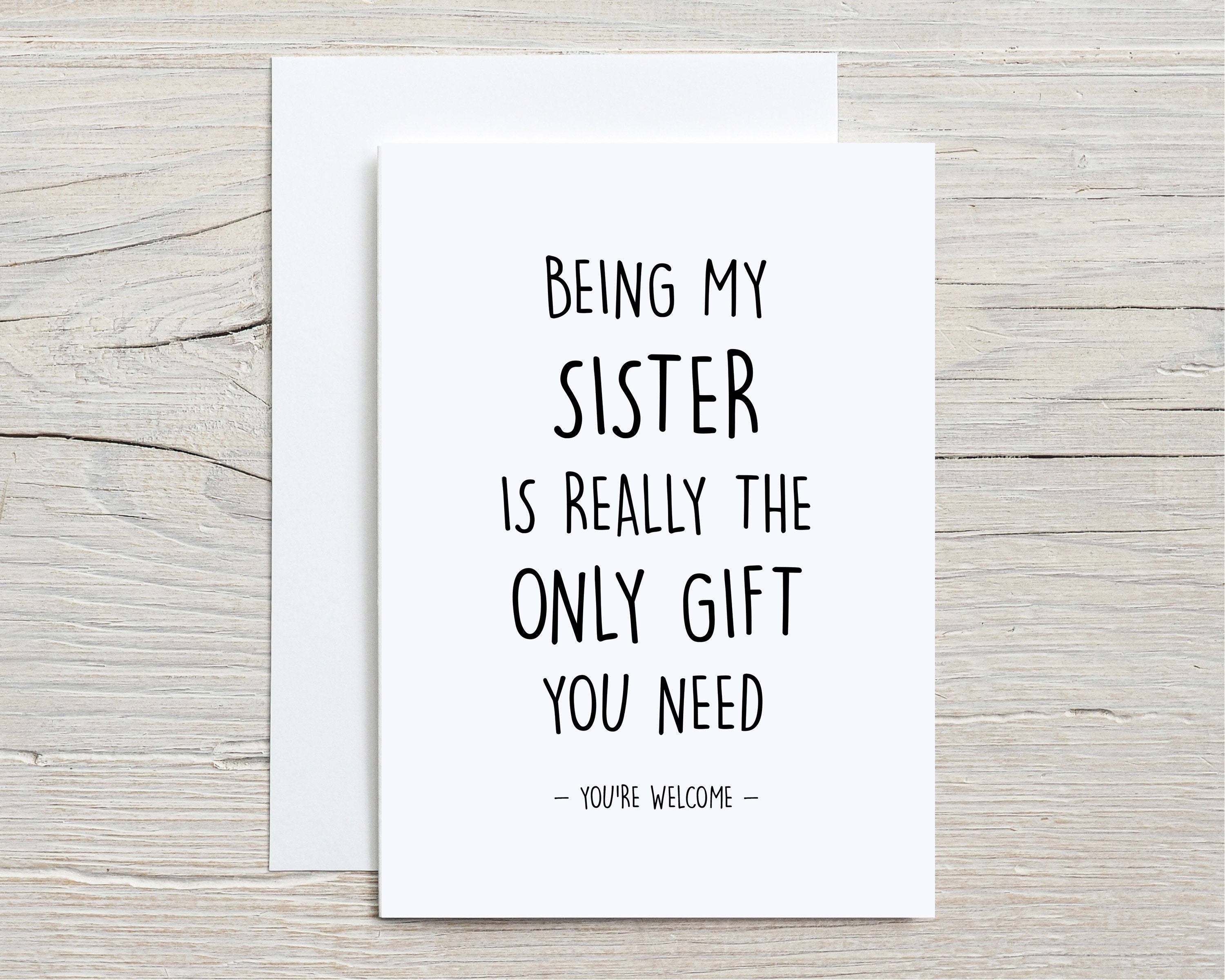 Schwester Karte, lustige Karte für Schwester, danke dafür, dass meine Schwester, gefaltete 5x7