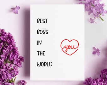 Boss gift, Best Boss in the World, Boss Appreciation card, Boss Day Gift, Boss Birthday Card, Funny Card for Boss, Cute card for supervisor