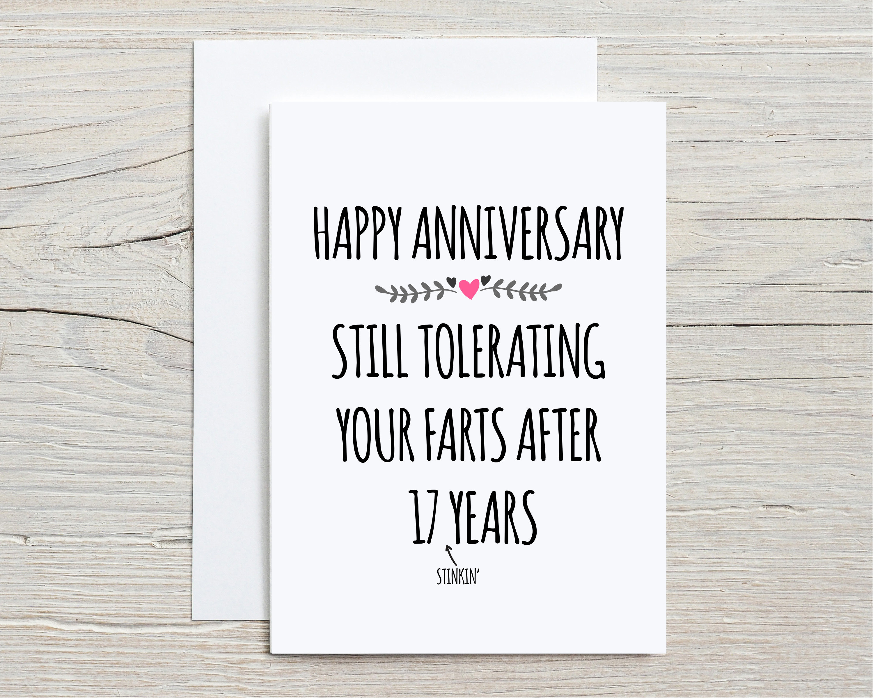 17th Anniversary Card, 17th Anniversary Gift for Husband, 17 Year