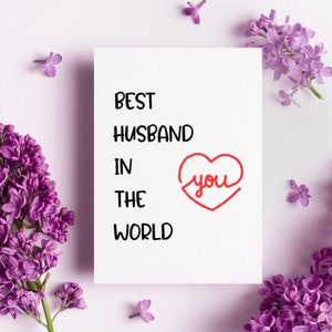 Tarjeta divertida para el marido, tarjeta del mejor marido de todos los tiempos, tarjeta del Día del Padre para el marido de la esposa, tarjeta de cumpleaños del marido, tarjeta de Navidad del marido
