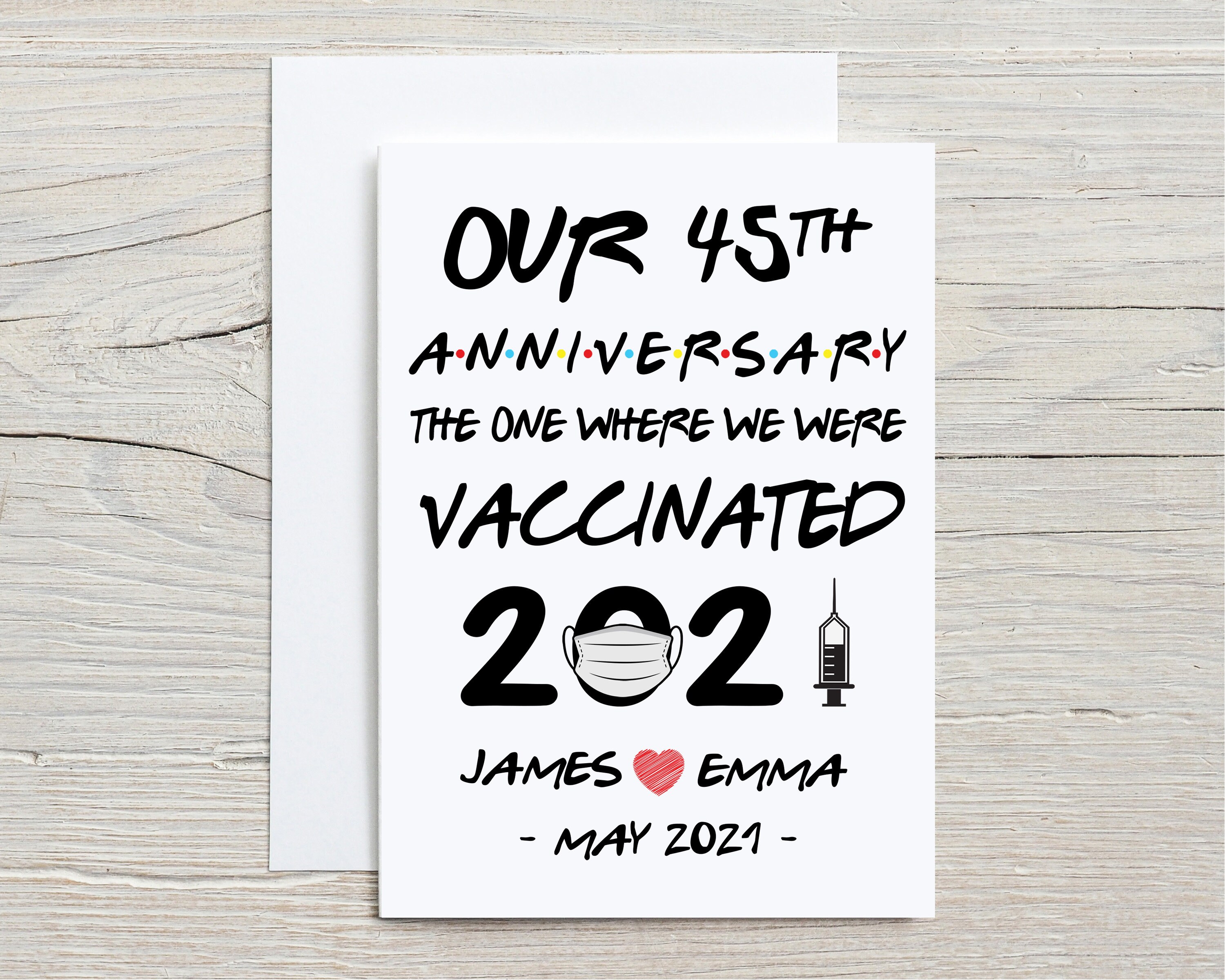 45th Anniversary card 45th Anniversary card For Husband 45 Etsy