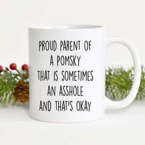Taza Pomsky, mejor regalo Pomsky, taza divertida para mamá Pomsky, regalo Pomsky para papá