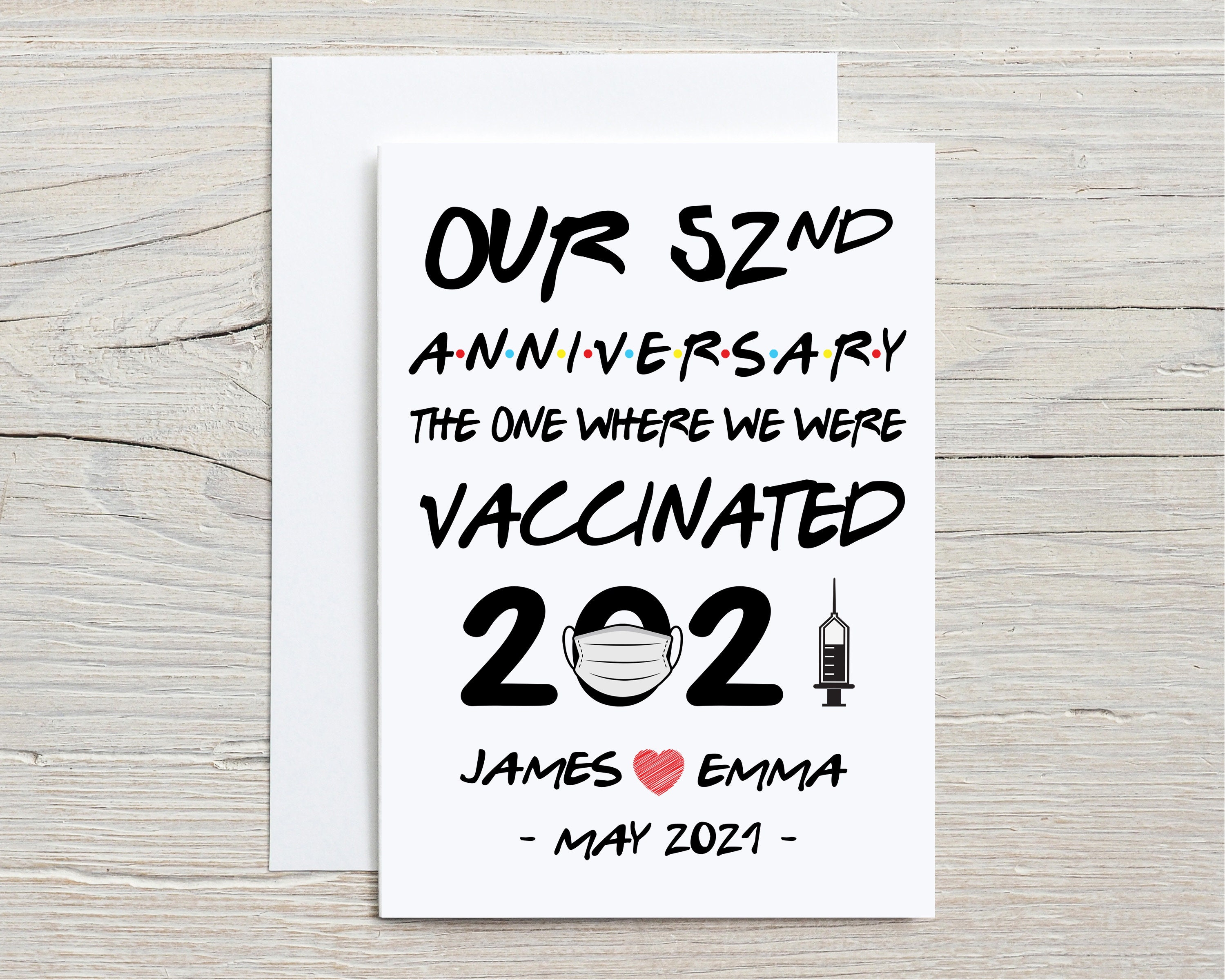 52nd Anniversary card 52nd Anniversary card For Husband 52 Etsy