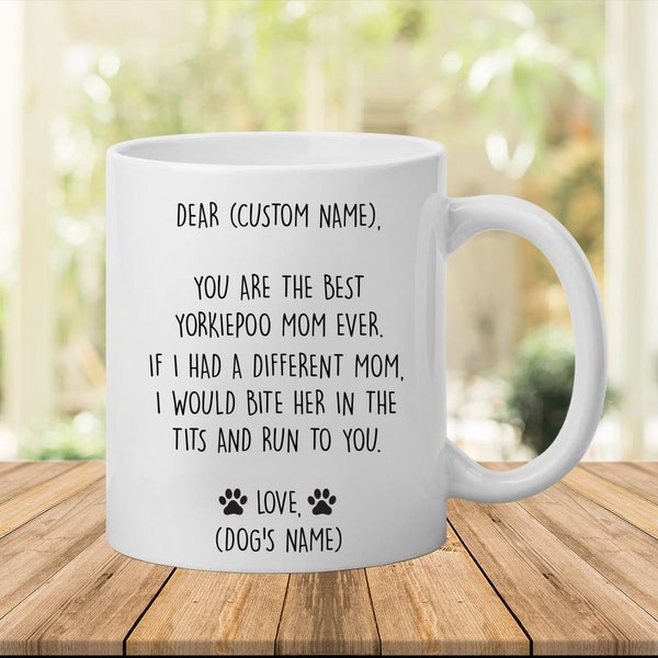 Yorkiepoo mug, best Yorkiepoo gift, funny mug for Yorkiepoo mom, Yorkiepoo gift for women