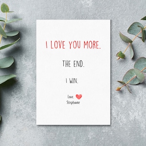 Ich liebe dich mehr Karte, Liebeskarte, Karte für Freund, Freundin, Karte für Mann, Frau, Jubiläumskarte