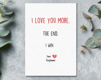 Carte Je t'aime plus, carte d'amour, carte pour petit ami, petite amie, carte pour mari, femme, carte d'anniversaire