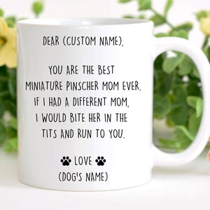Zwergpinscher Becher, beste Zwergpinscher Geschenk, lustige Tasse für Zwergpinscher Mama, Zwergpinscher Geschenk für Frauen