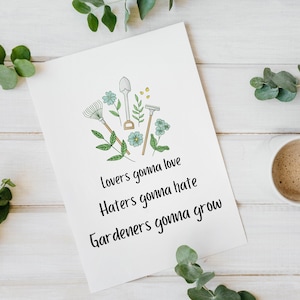 Carte de jardinage drôle, carte de jardinier, carte pour amateur de jardin, carte d'anniversaire de plante