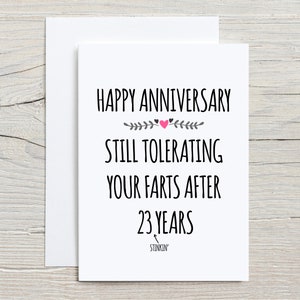 Carte de 23 ans, cadeau de 23 ans pour mari, cadeau d'anniversaire de 23 ans pour femme, 23 ans de mariage, 23 ans de mariage