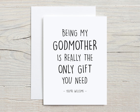Godmother Card Funny Card for Godmother Thank You for Being | Etsy