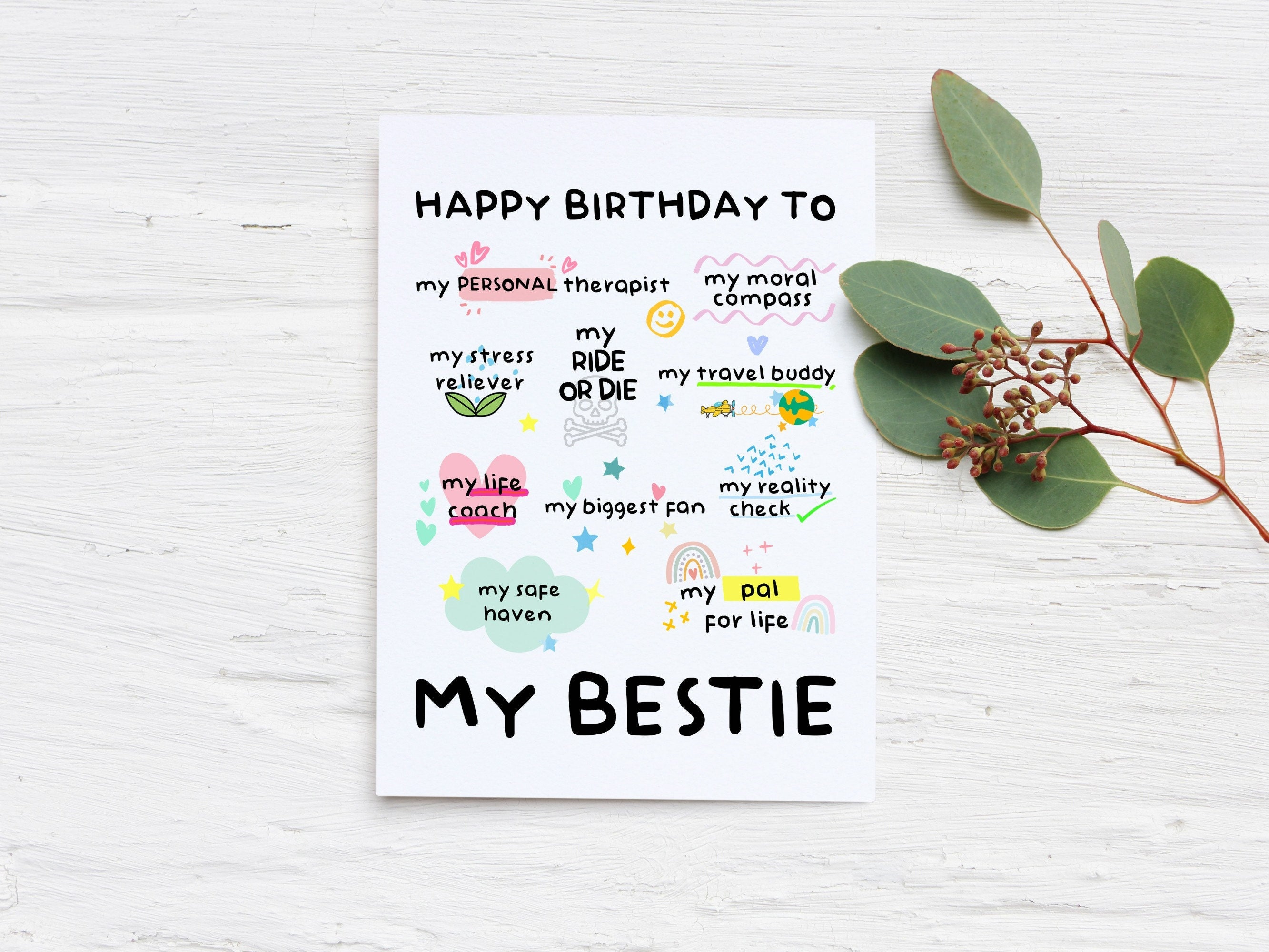 Funny Birthday Card for Bestie Unique Birthday Gift for Best Friend ...