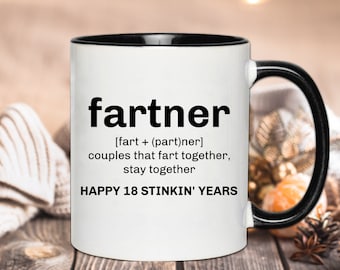 Tasse du 18e anniversaire, cadeaux du 18e anniversaire pour mari, cadeaux d'anniversaire de 18 ans pour femme, 18 ans de mariage, mariage de 18 ans