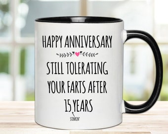 15th Anniversary Gift 15 Year Anniversary Mug Crystal Anniversary Gift 
