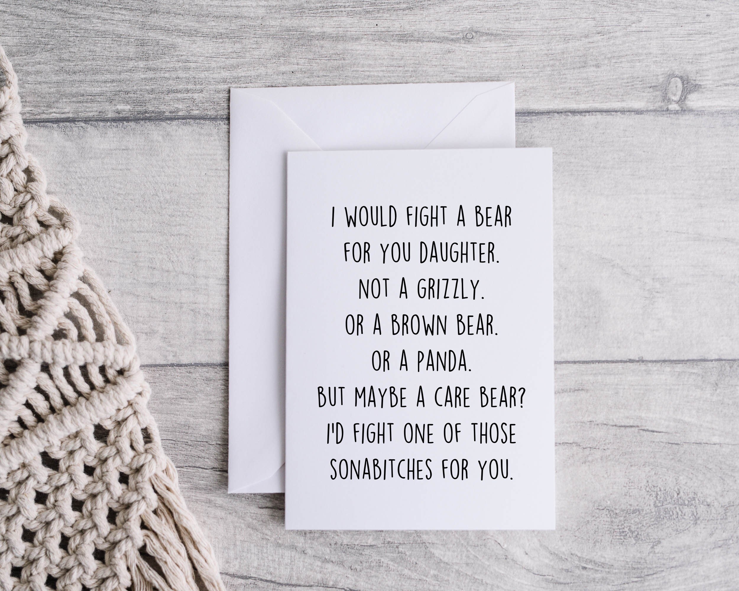Daughter Card Funny Card for Daughter Thank You for Being My - Etsy