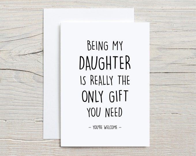 Daughter Card Funny Card for Daughter Thank You for Being My - Etsy