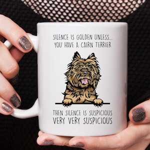 Cairn Terrier cadeau, Cairn Terrier mok, Stilte is goud tenzij je een Cairn Terrier hebt, het beste cadeau voor liefhebbers van Cairn Terrier