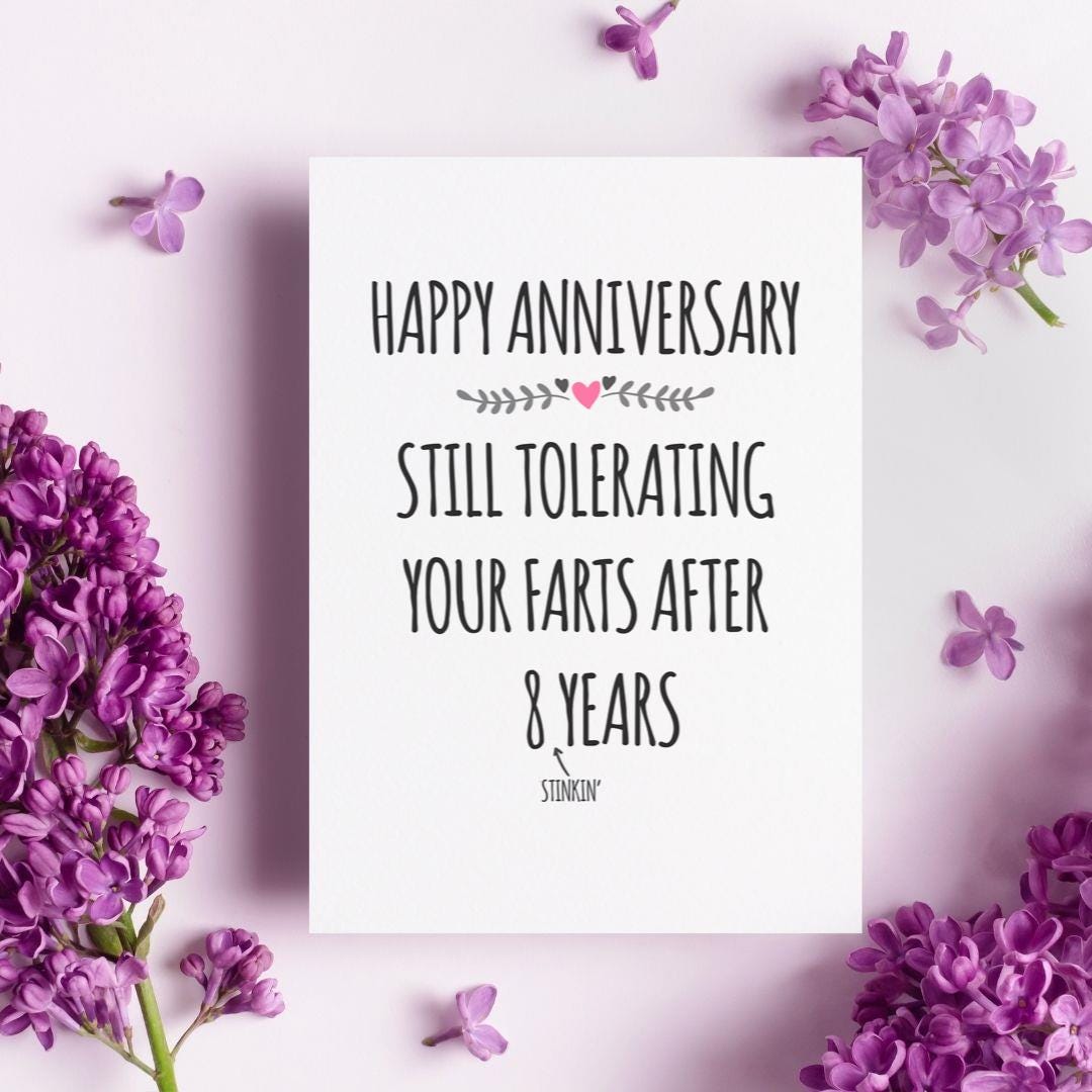 8th Anniversary Card, 8th Anniversary Gift for Husband, 8 Year
