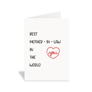 Mother-in-law Card, Funny Card for Mother-in-law, Thank You for Being ...