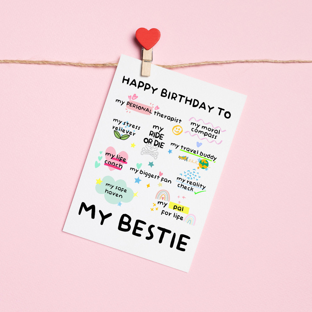 Funny Birthday Card for Bestie Unique Birthday Gift for Best Friend ...