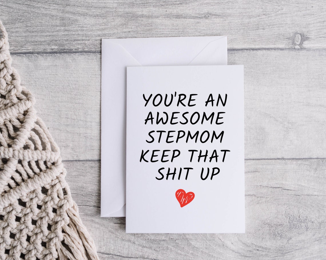 Stepmom Card Funny Card for Stepmom Thank You for Being My - Etsy