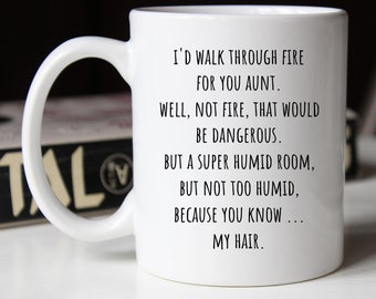 Taza de café divertida para tía, regalo único para tía