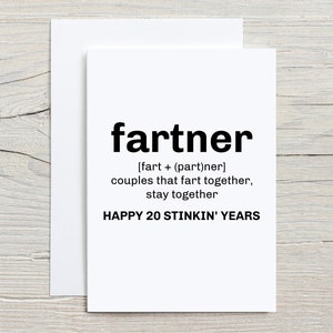 Carte du 20e anniversaire, carte du 20e anniversaire pour mari, carte d'anniversaire de 20 ans pour femme, 20 ans de mariage, 20e année de mariage