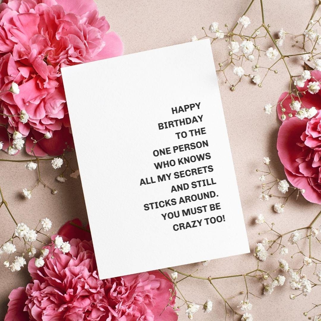 Funny Birthday Card for Sister or Best Friend, You Get Me, Long ...