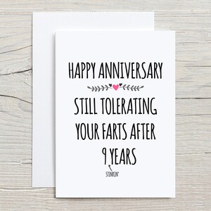 Tarjeta del noveno aniversario, regalo del noveno aniversario para el esposo, regalo del aniversario de 9 años para la esposa, 9 años de matrimonio, matrimonio del noveno año