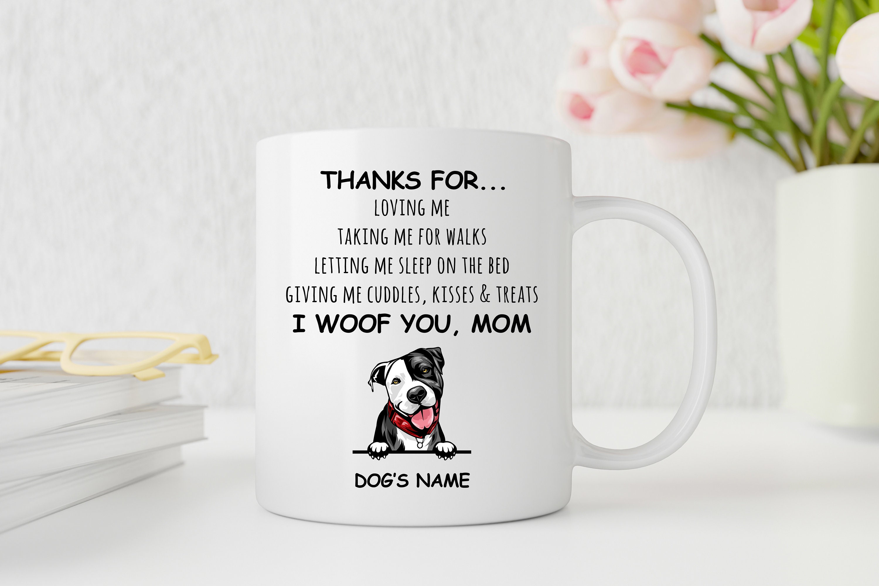 Pitbull Tasse Cadeau Pour Maman Pour Noël, Femme, Homme, Papa