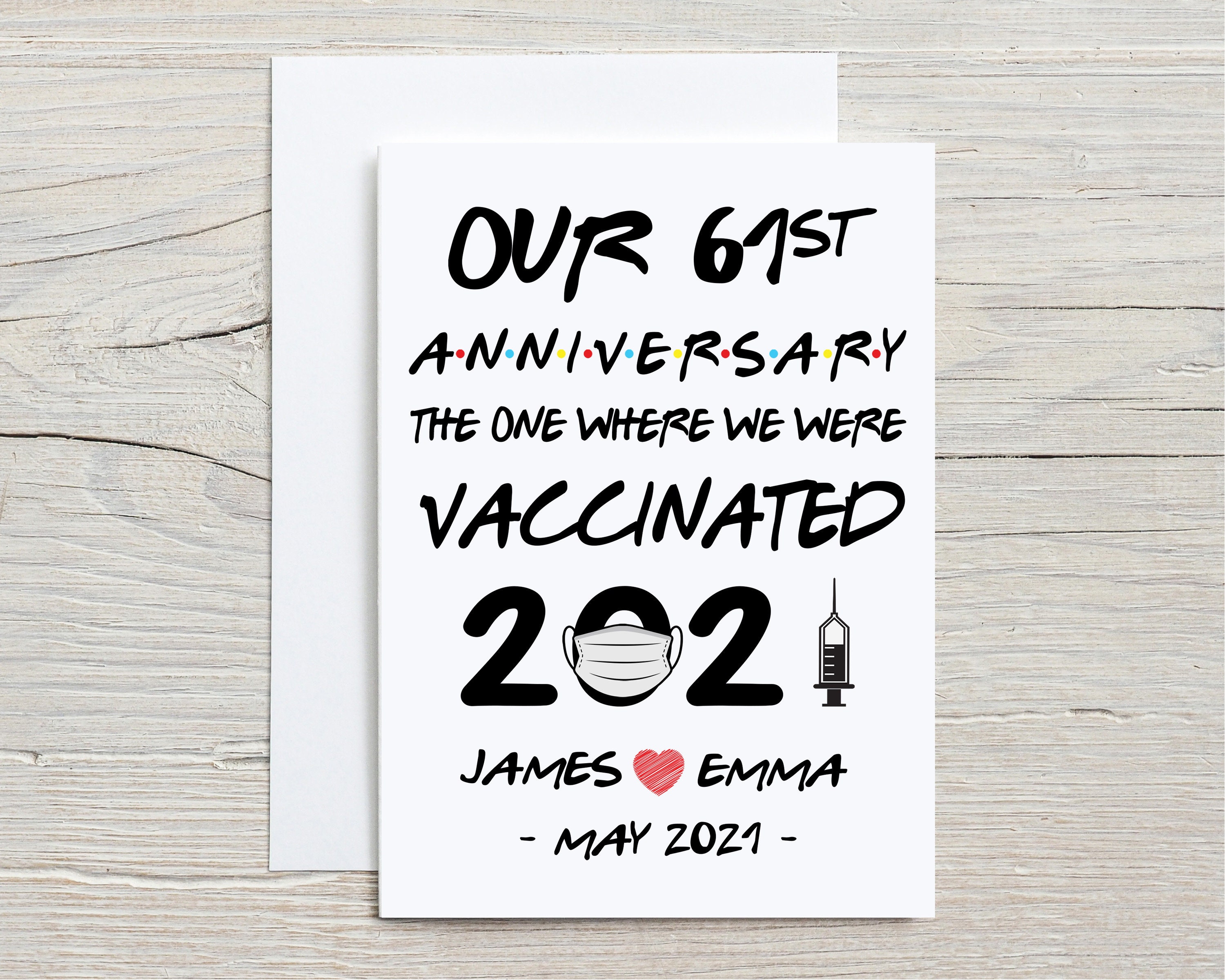 61st Anniversary Card 61st Anniversary Card For Husband 61 Etsy