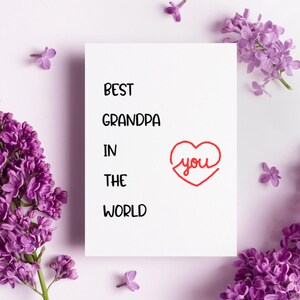 Tarjeta del abuelo, Tarjeta del Día del Padre del abuelo, Tarjeta de cumpleaños del abuelo, Mejor abuelo de todos los tiempos, Tarjeta de Navidad del abuelo, Tarjeta de cumpleaños del abuelo