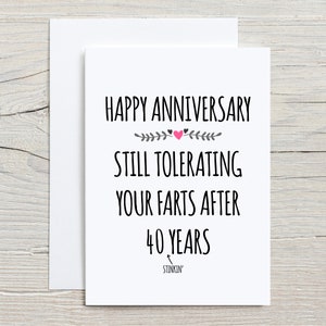 Carte du 40e anniversaire, cadeau du 40e anniversaire pour mari, cadeau d'anniversaire de 40 ans pour femme, 40 ans de mariage, mariage de 40 ans