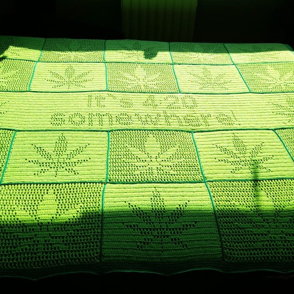 It's 4:20 somewhere! weed blanket crochet pattern