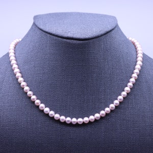 6mm Natural Pink Pearl Necklace | Sterling Silver, 14k Solid Gold, Gold Filled | AAA+ Round High Luster Pearls | Bridal & Everyday Elegance