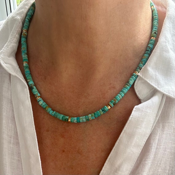 Heishi turquoise necklace deals