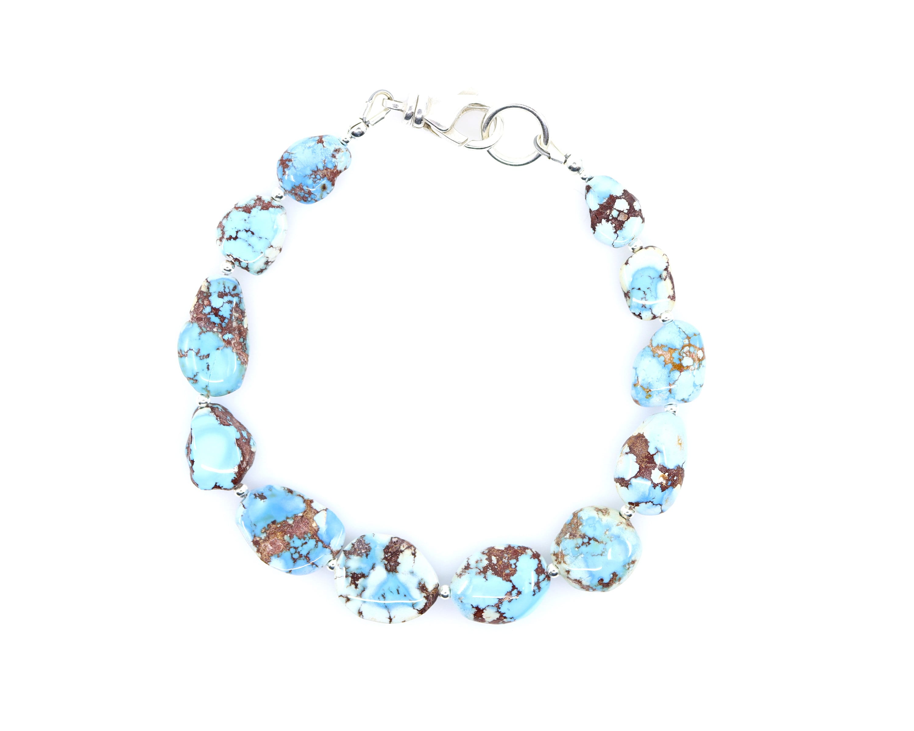 バタグルミ化石　a Golden Hills Kazakhstan Lavender Blue Turquoise Beaded Gemstone