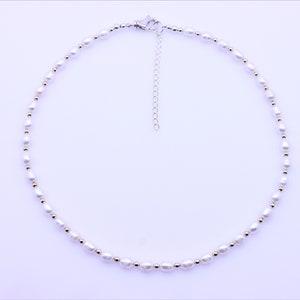 4mm Freshwater White Rice Pearl Necklace & Gold Fill or - Etsy