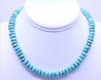 thumbnail image 2 of Long Strand Natural Blue Turquoise Rondelle Gemstone Beads – 18-72 Inches, 5x8mm, AAA Quality, Unbranded, Made In China 2 of 5