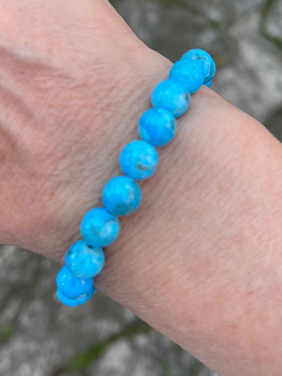 Bracelet Vintage élastique Avec Perles Rondes En Résine - Multicolore Bohème - 19-20 Cm - Neuf