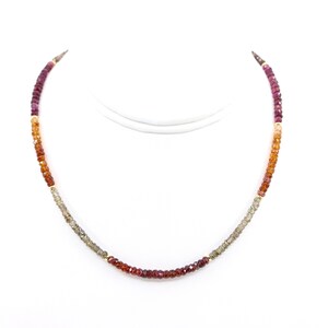 4 mm facettierte Tundra Saphir Perle 16 "Halskette, AAA Klasse natürliche Saphir Edelsteine lila, Champagner & Cognac braun, Gold gefüllt oder Silber
