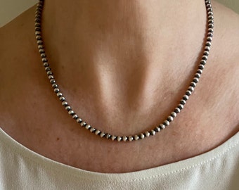 ヴィンテージ モダンデザイン 925 スターリング シルバー パール ネックレス メキシコ製 VINTAGE HEAVY シルバーパールネックレス シルバー
