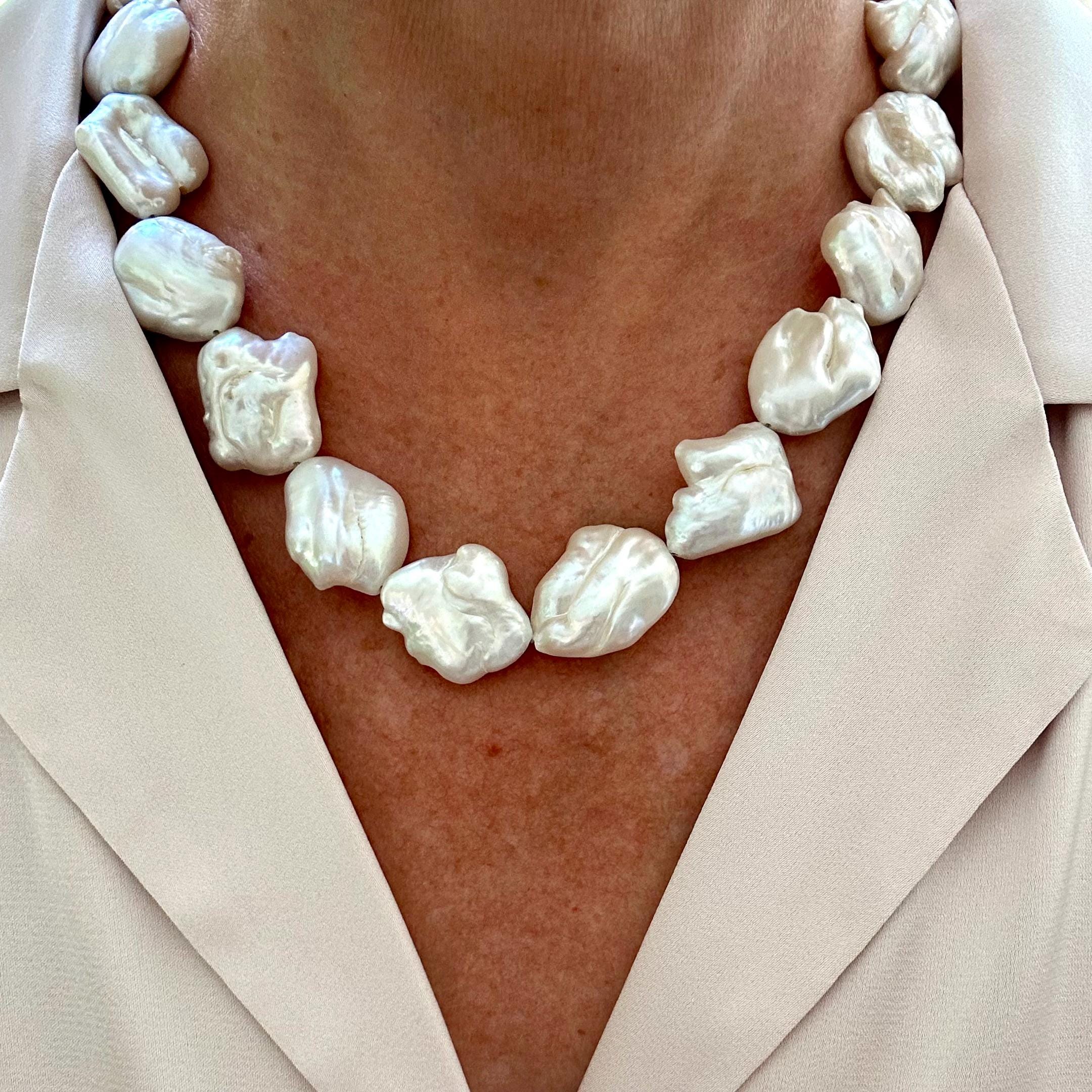Large Baroque Pearl Choker | Iridescent AAA Freshwater Pearl