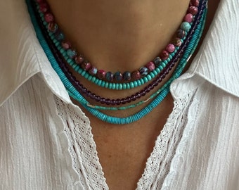 Incredibly Rare Vintage Santo Domingo Ombre Heishi Necklace Old Incredibly Rare Vintage Santo Domingo Ombre Heishi Necklace Old