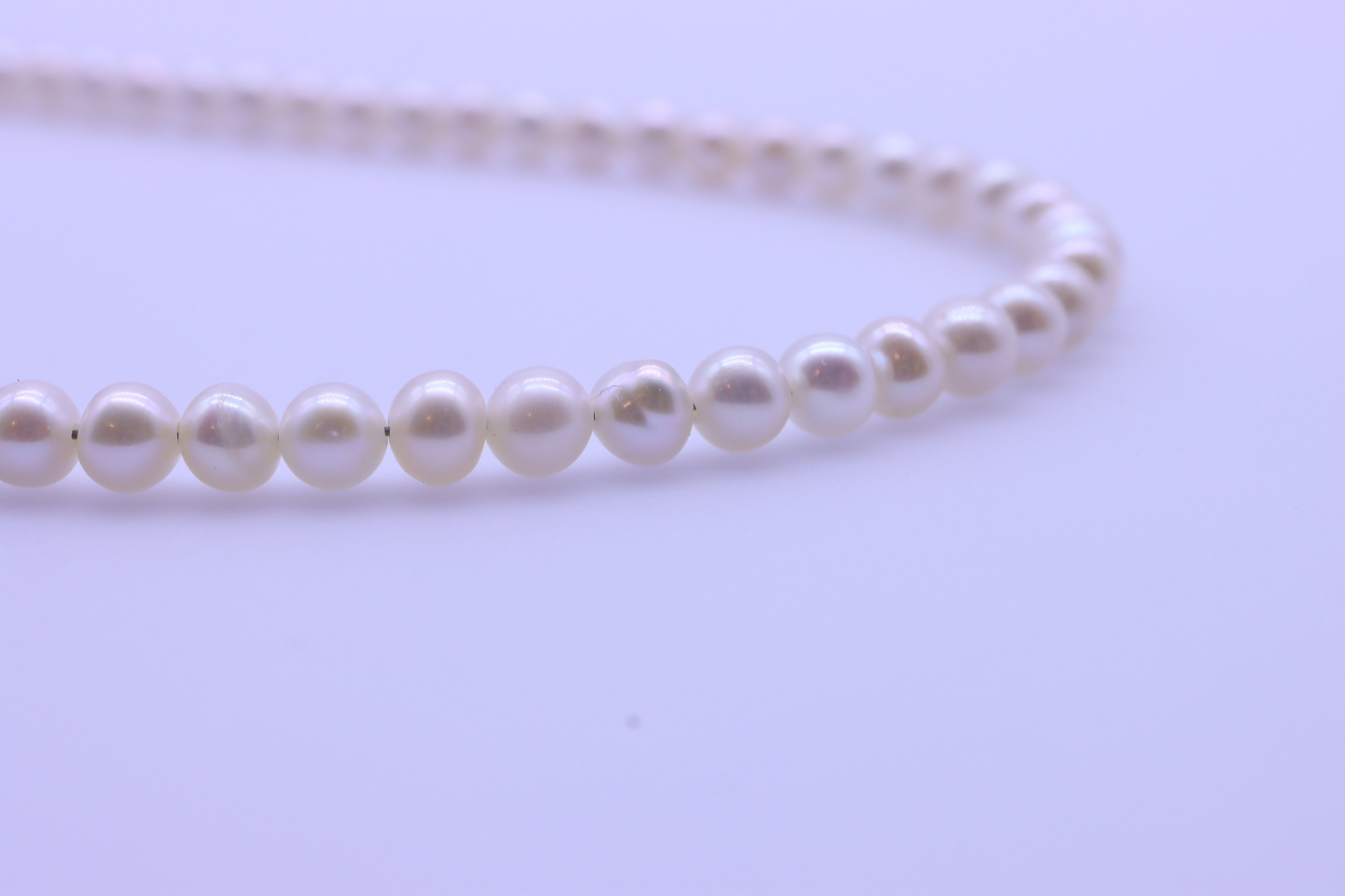 4mm AAA Freshwater Pearl Necklace, Cultured Round White