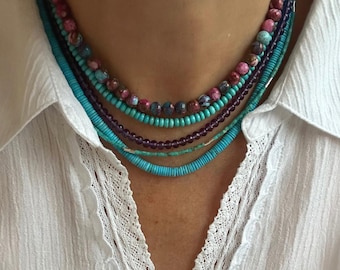 10mmブルーアリゾナターコイズヘイシブレスレット、アンティーク調