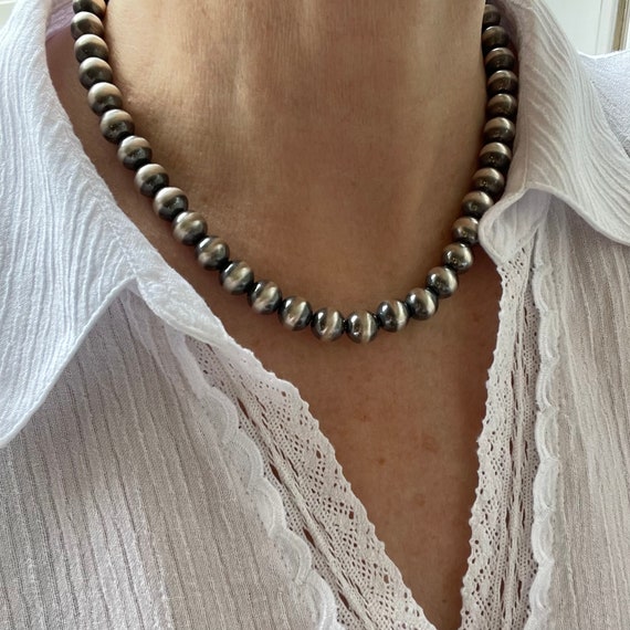 Huge Authentic Hand Tooled Native American Navajo Sterling Silver Bead Earrings Huge Authentic Hand Tooled Native American Navajo Sterling Silver Bead Earrings
