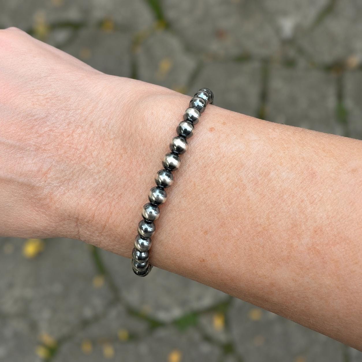 5mm Sterling Silver Navajo Pearl Bracelet | Minimalist