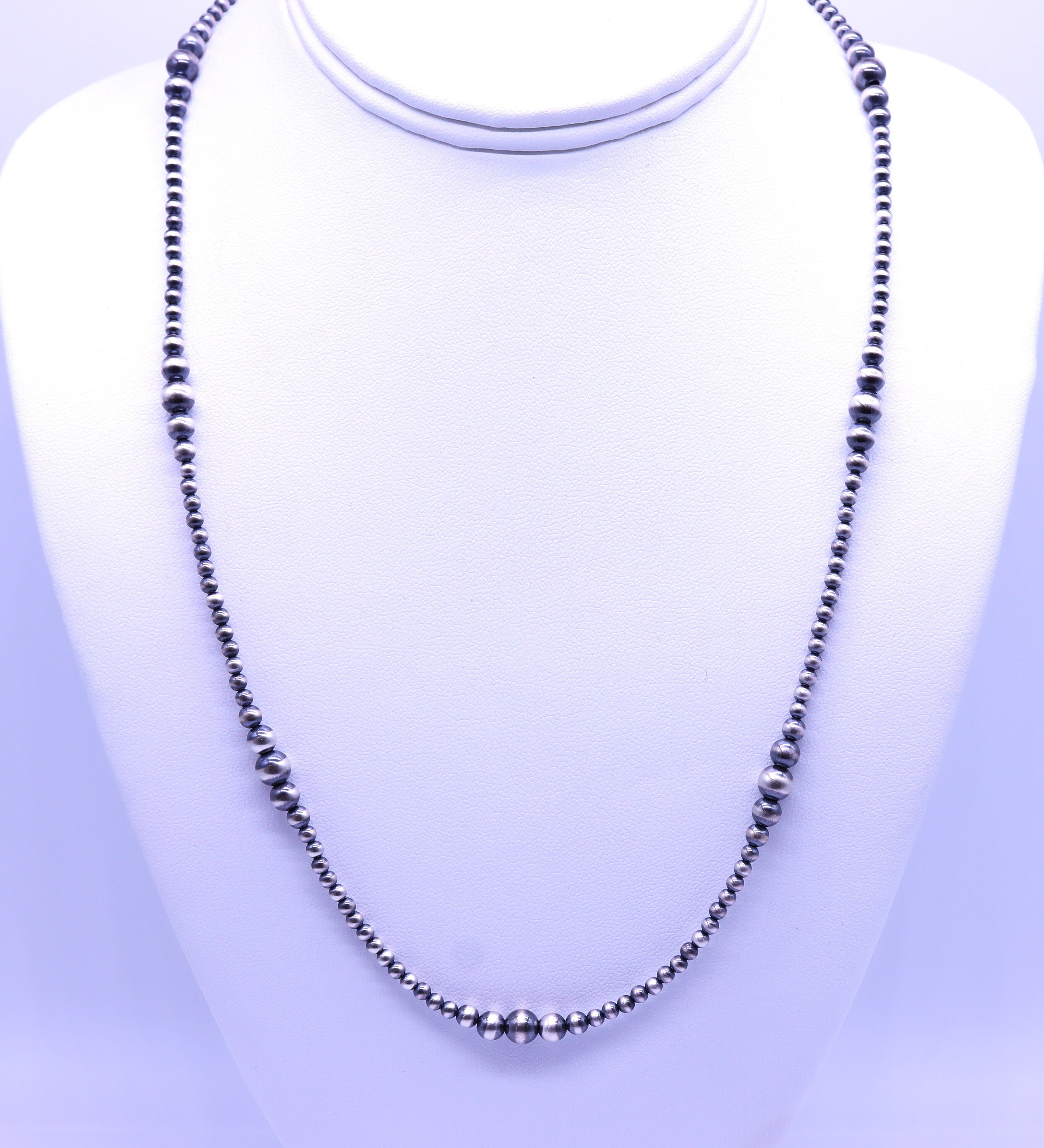 Silber 925 Perlen Strang Halskette Indianer Navajo Hopi Schmuck